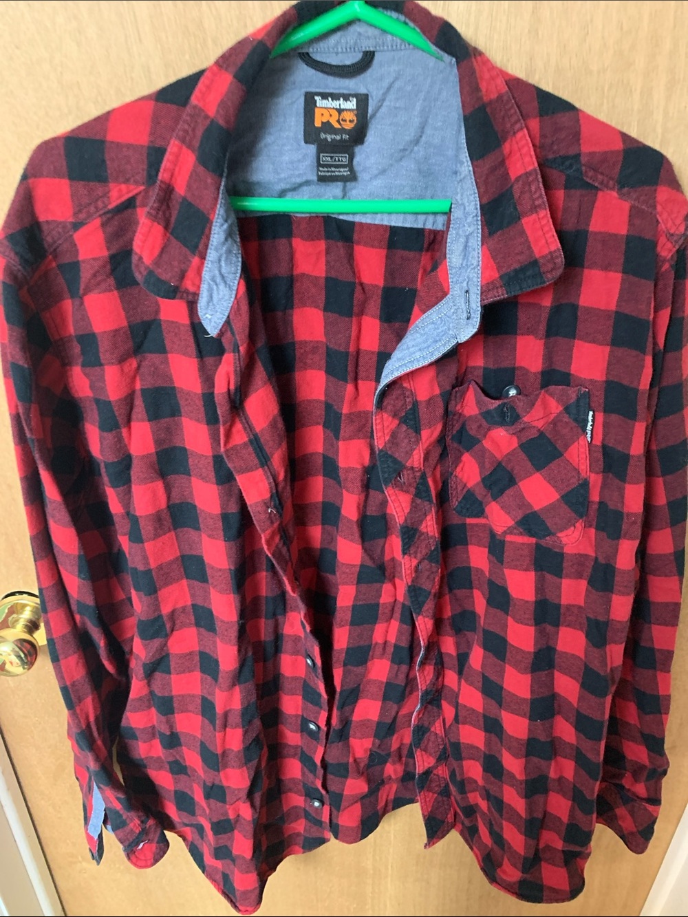 Timberland PRO Red and Black Buffalo Plaid Button-Down Shirt